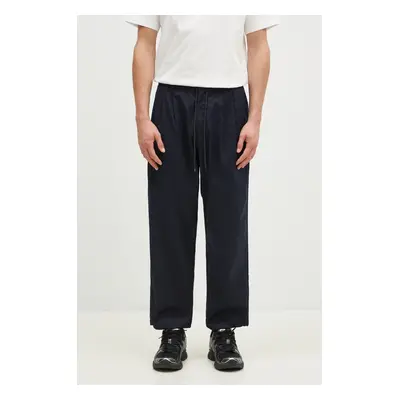 Kalhoty NEIGHBORHOOD Baggysilhouette Easy Pants pánské, tmavomodrá barva, ve střihu chinos, 242A