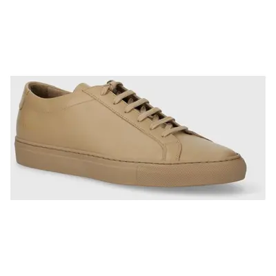 Kožené sneakers boty Common Projects béžová barva, 1528