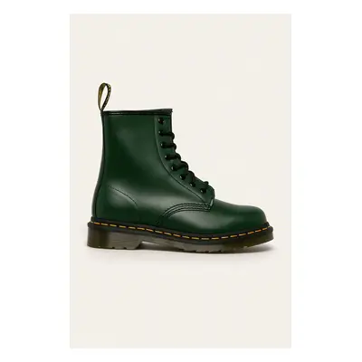 Kožené workery Dr. Martens 1460 dámské, zelená barva, na plochém podpatku, 11822207