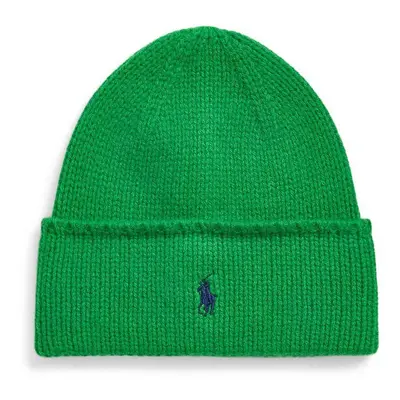 Vlněná čepice Polo Ralph Lauren zelená barva, 455954355