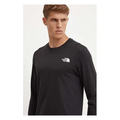 Tričko s dlouhým rukávem The North Face L/S Easy Tee černá barva, s potiskem, NF0A8A6FJK31