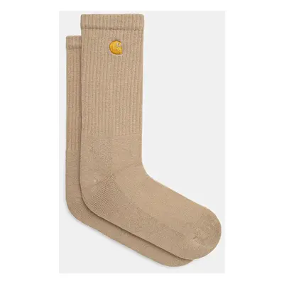 Ponožky Carhartt WIP Chase Socks pánské, béžová barva, I029421.22IXX