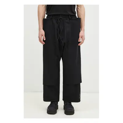 Kalhoty Y-3 Mesh Stripes Track Pant pánské, černá barva, jednoduché, JN4990