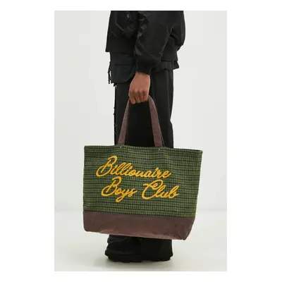 Taška Billionaire Boys Club Script Check Tote Bag zelená barva, B24483