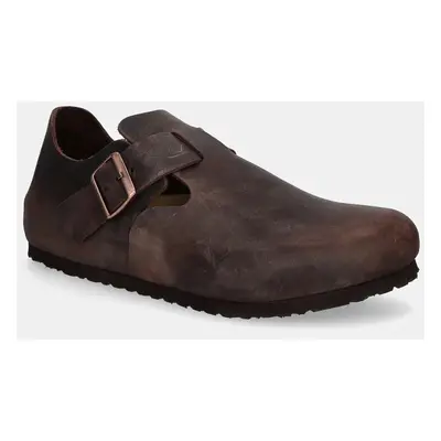 Nubukové polobotky Birkenstock London Corduroy hnědá barva, 166531