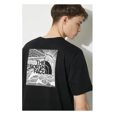 Bavlněné tričko The North Face M S/S Redbox Celebration Tee černá barva, s potiskem, NF0A87NVJK3