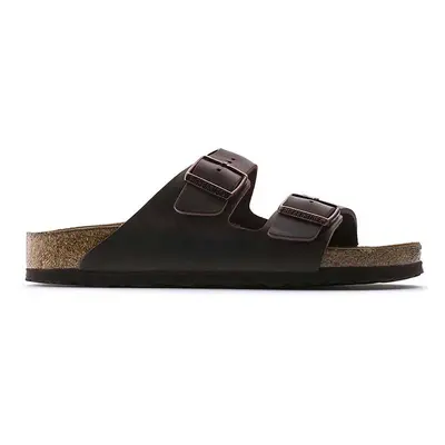 Kožené pantofle Birkenstock Arizona dámské, hnědá barva, 452763