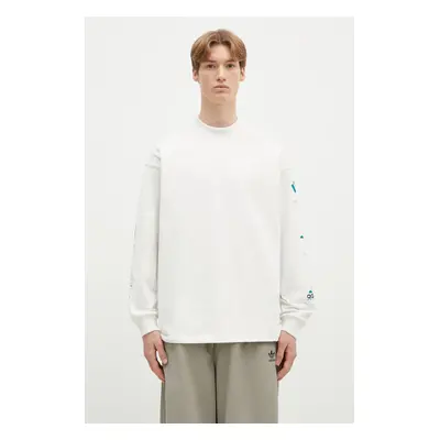 Bavlněné tričko s dlouhým rukávem adidas Originals Equipment GFX Tee Longsleeve bílá barva, s po