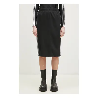 Sukně adidas Originals Adicolor Classic 3S Skirt černá barva, midi, pouzdrová, IW8461