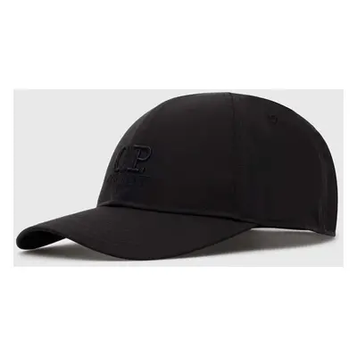 Kšiltovka C.P. Company Chrome-R Logo Cap černá barva, s aplikací, 16CMAC147A005904A