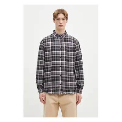 Bavlněná košile Carhartt WIP Longsleeve Fendrick Shirt fialová barva, regular, s límečkem button