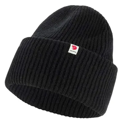 Vlněná čepice Fjallraven Heavy Beanie černá barva, z husté pleteniny, F12100006.550