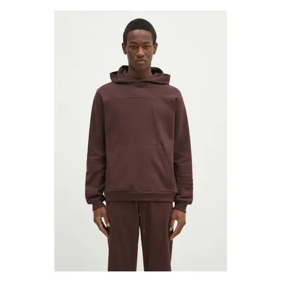 Mikina adidas Originals Premium Loved Hoodie pánská, hnědá barva, s kapucí, hladká, JC8351