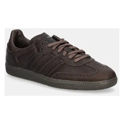 Kožené sneakers boty adidas Originals Samba OG hnědá barva, JI3231