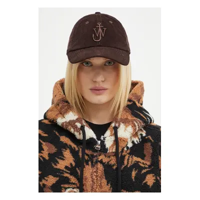 Bavlněná baseballová čepice JW Anderson Baseball Cap hnědá barva, AC0198.FA0386.685