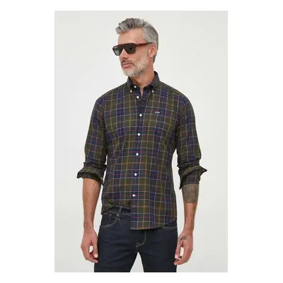 Bavlněná košile Barbour slim, s límečkem button-down