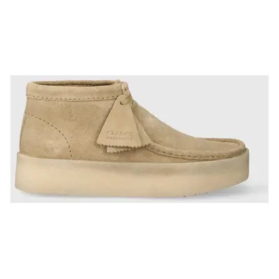 Polobotky Clarks Wallabee Cup pánské, béžová barva, 26173316