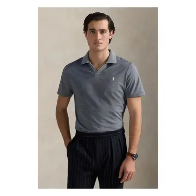 Bavlněné polo tričko Polo Ralph Lauren tmavomodrá barva, 710956819