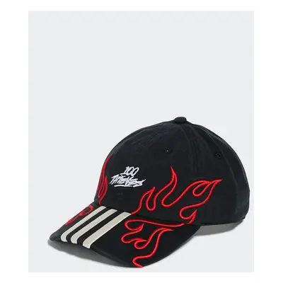 Bavlněná baseballová čepice adidas Originals 100 Thieves Cap černá barva, s aplikací, JE0319