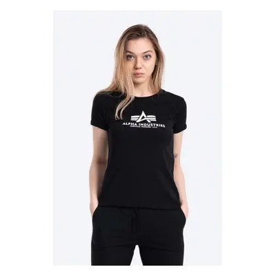 Bavlněné tričko Alpha Industries New Basic T černá barva, 196051.03-black