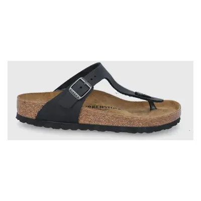 Nubukové žabky Birkenstock Gizeh černá barva, 845251