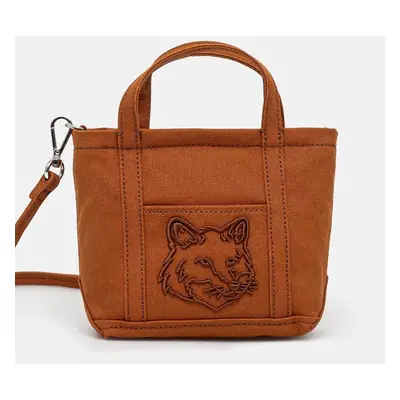 Taška Maison Kitsuné Fox Head Mini Tote hnědá barva, MW05106WW0107