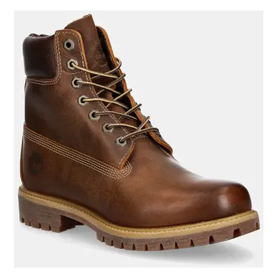 Kožené trapery Timberland 6In Premium pánské, hnědá barva, TB1270942141