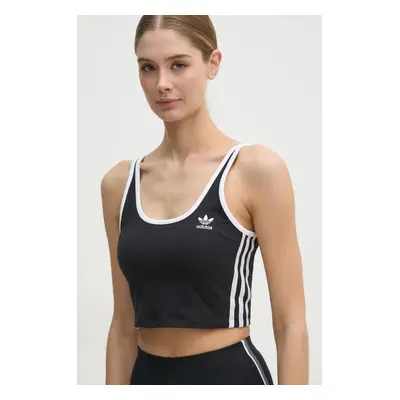 Top adidas Originals 3S BRA TOP dámský, černá barva, JD4612