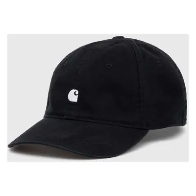 Bavlněná baseballová čepice Carhartt WIP Madison Logo Cap černá barva, s aplikací, I023750-WALL