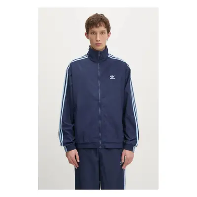 Bunda adidas Originals Firebird Tracktop pánská, tmavomodrá barva, přechodná, JP1253