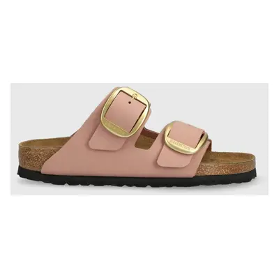 Kožené pantofle Birkenstock ARIZONA BIG BUCKLE dámské, růžová barva, 1024074