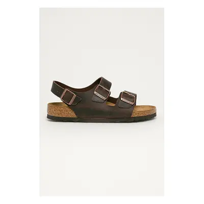 Kožené sandály Birkenstock Milano pánské, hnědá barva, 34871