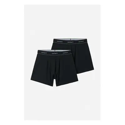 Bavlněné boxerky Carhartt WIP 2-pack černá barva, I029375.BLACK.BLAC-BLACK.BLAC