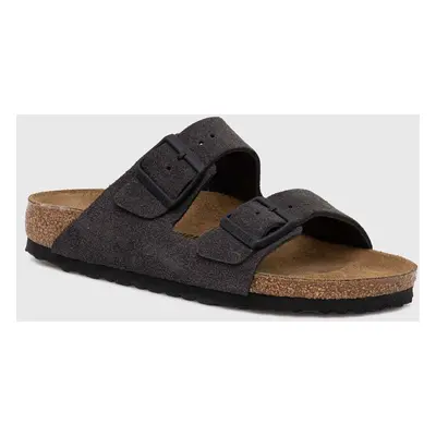 Semišové pantofle Birkenstock Arizona dámské, šedá barva, 1028592