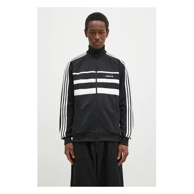 Mikina adidas Originals First Tracktop pánská, černá barva, s aplikací, JP1046