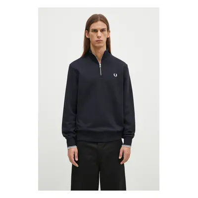 Mikina Fred Perry pánská, tmavomodrá barva, s aplikací, M3574.608