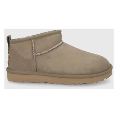 Semišové sněhule UGG Classic Ultra Mini hnědá barva, 1116109.ALP