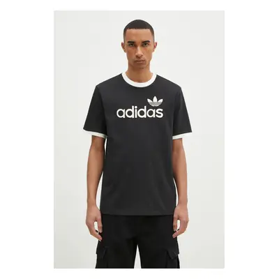 Bavlněné tričko adidas Originals SIMPLE TEE černá barva, s potiskem, JC8372