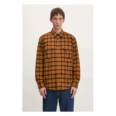 Bavlněná košile Filson Alaskan Guide Shirt hnědá barva, regular, s klasickým límcem, FMCAM0005