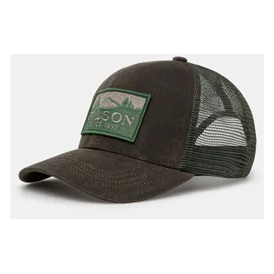 Kšiltovka Filson Logger Mesh Cap zelená barva, s aplikací, FMACC0044