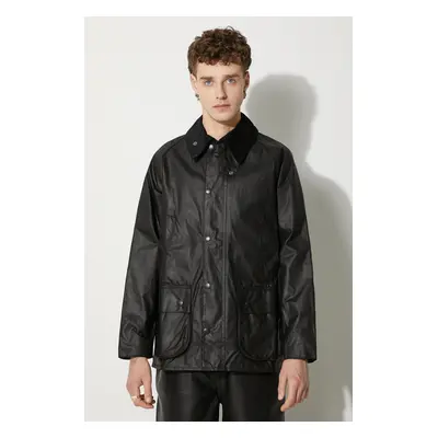 Bunda Barbour Bedale Wax Jacket pánská, černá barva, přechodná, MWX0018