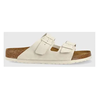 Semišové pantofle Birkenstock Arizona pánské, šedá barva, 1024554-lgrey