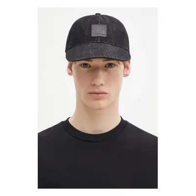 Džínová baseballová čepice Carhartt WIP Lincoln Cap černá barva, s aplikací, I034471.8935