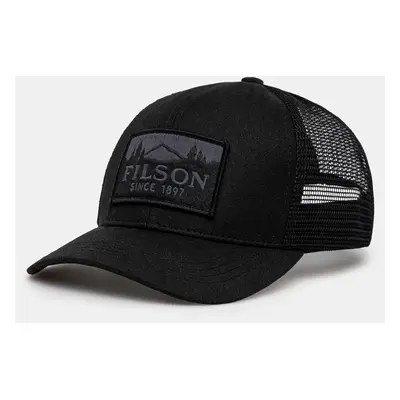 Kšiltovka Filson Logger Mesh Cap černá barva, s aplikací, FMACC0044