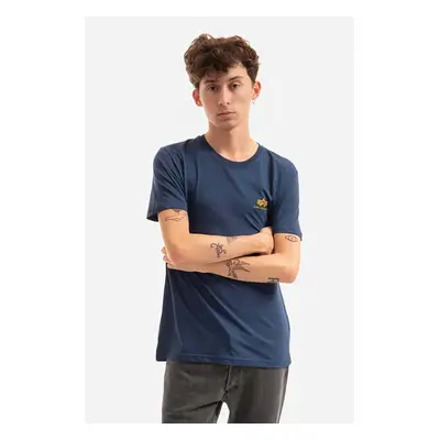 Bavlněné tričko Alpha Industries Basic T Small Logo tmavomodrá barva, s potiskem, 188505.435