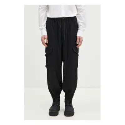 Kalhoty Y-3 Rayon Twill Pant pánské, černá barva, ve střihu cargo, JN4872