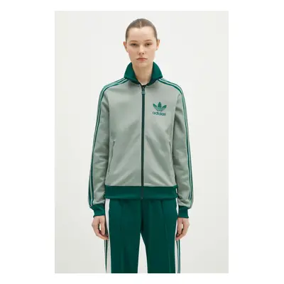 Mikina adidas Originals Clastic Tracktop dámská, tyrkysová barva, s aplikací, JC5809