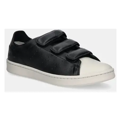 Kožené sneakers boty Y-3 Stan Smith Velcro černá barva, JQ5001