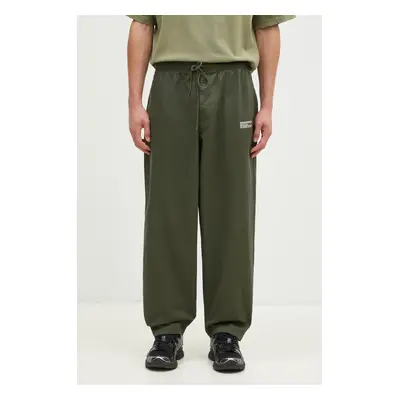 Bavlněné kalhoty NEIGHBORHOOD Easy Pants zelená barva, jednoduché, 242TSNH.PTM02