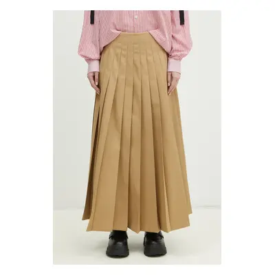 Bavlněná sukně Undercover Skirt béžová barva, maxi, áčková, UP1E1603